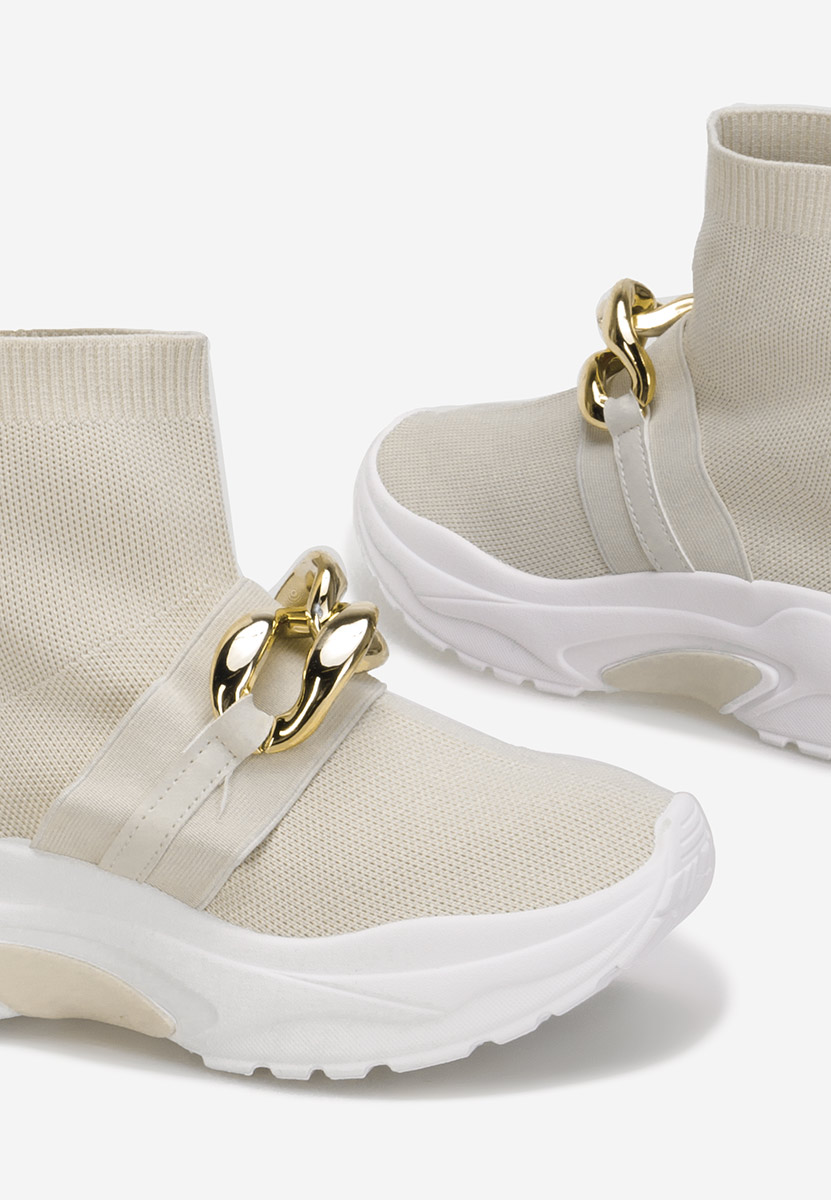 Beżowe sneakersy wysokie Alone