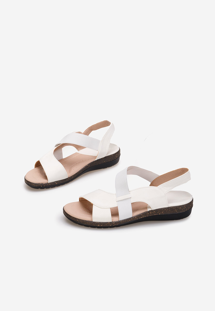 Białe sandały płaski Tobia