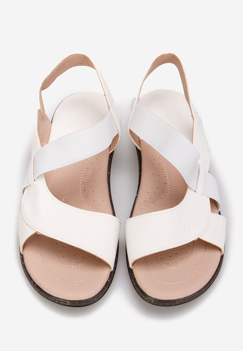 Białe sandały płaski Tobia