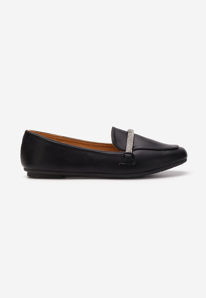 Czarne eleganckie mokasyny damskie Carre