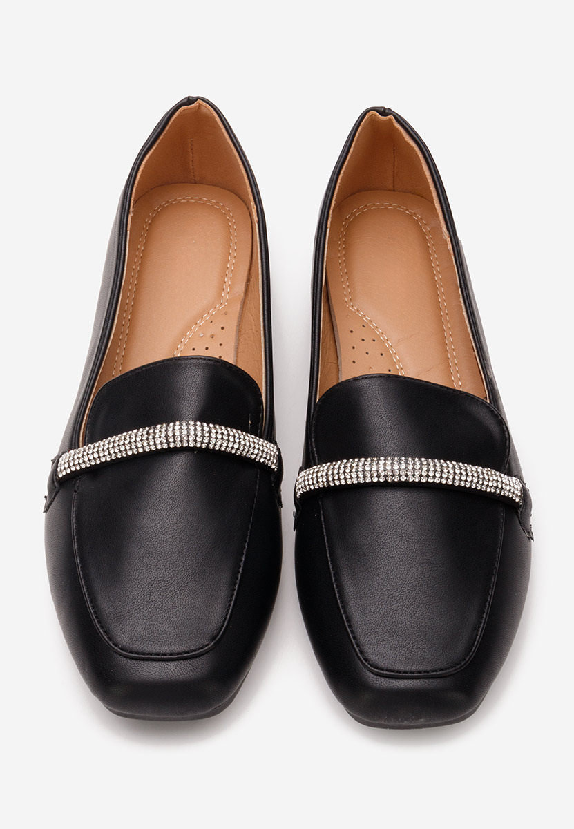Czarne eleganckie mokasyny damskie Carre
