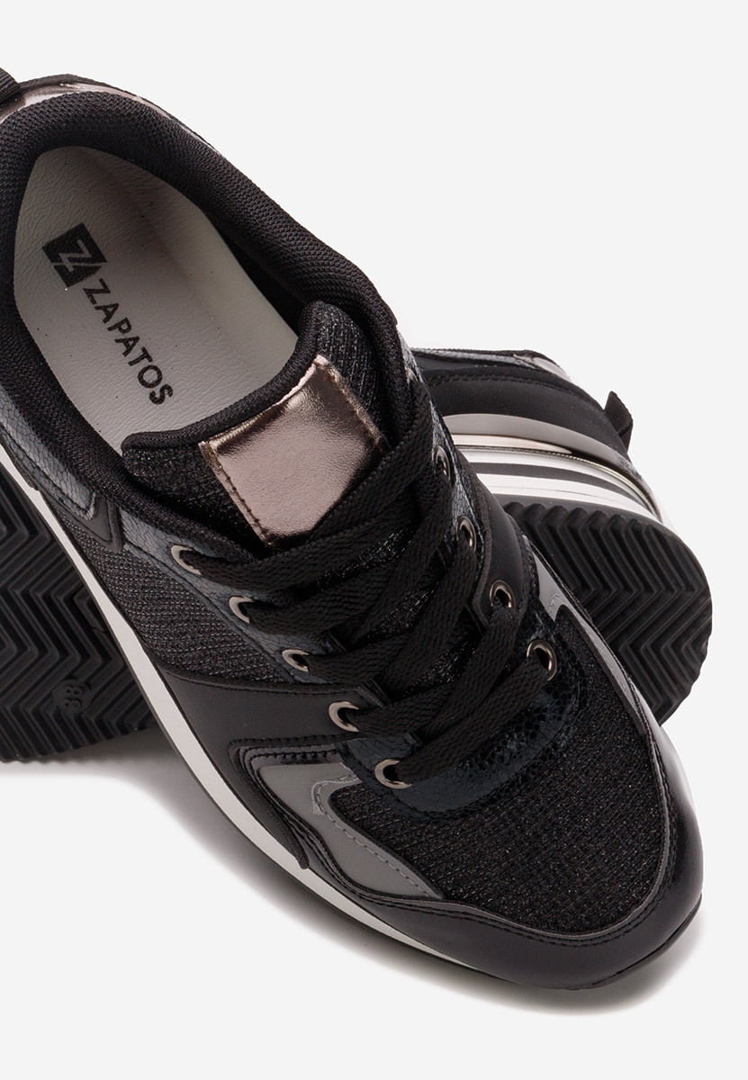 Czarne sneakersy na platformie Daisie