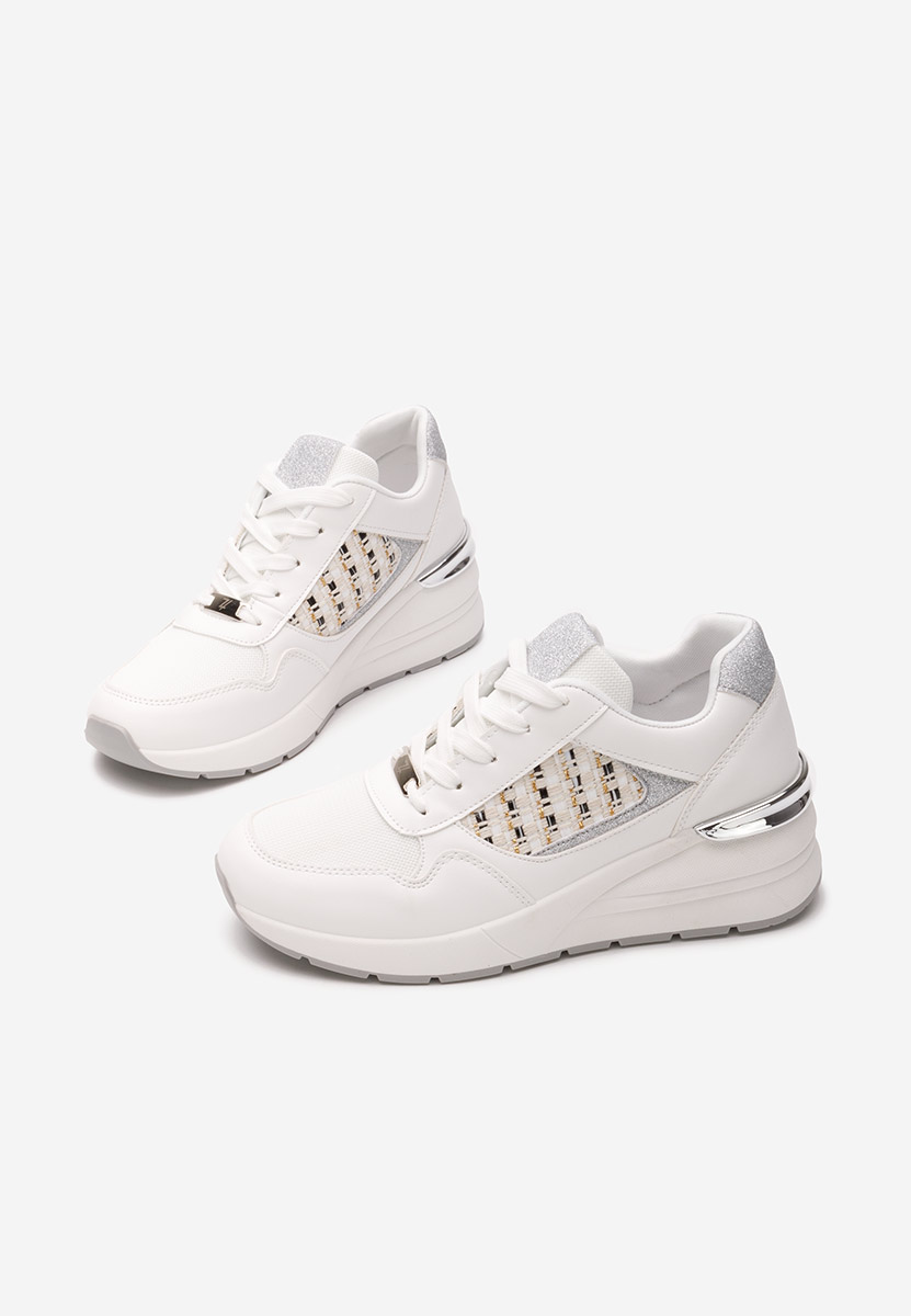 Białe sneakersy na koturnie Brynda