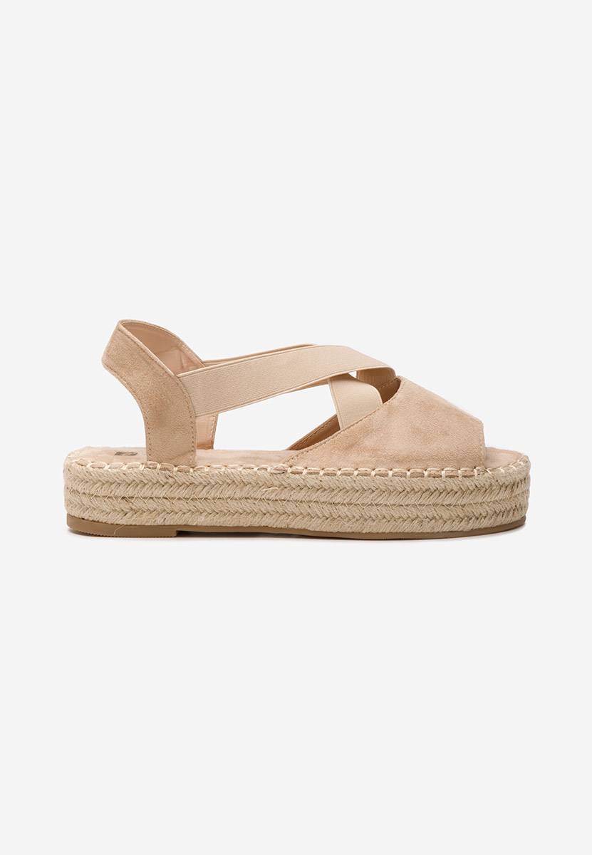 Beżowe espadryle na koturnie Nola