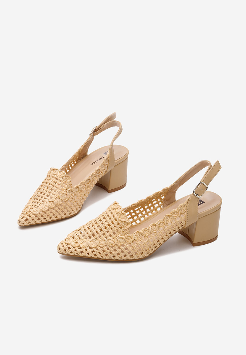 Beżowe czółenka bez pięt Tosena