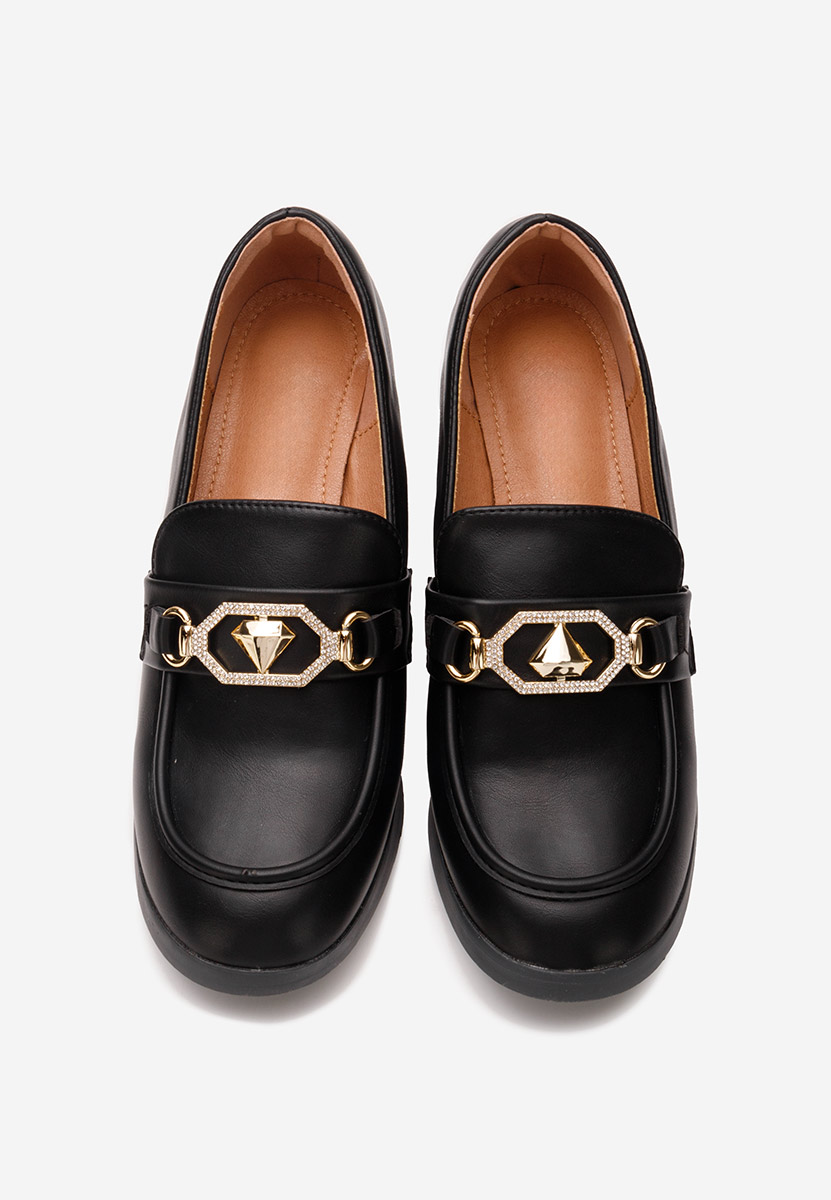 Czarne loafers damskie Armanda