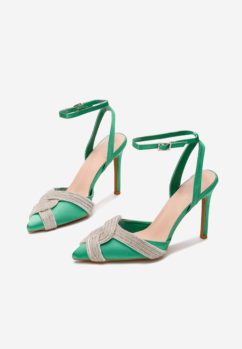 Zielone czółenka bez pięt Anniela