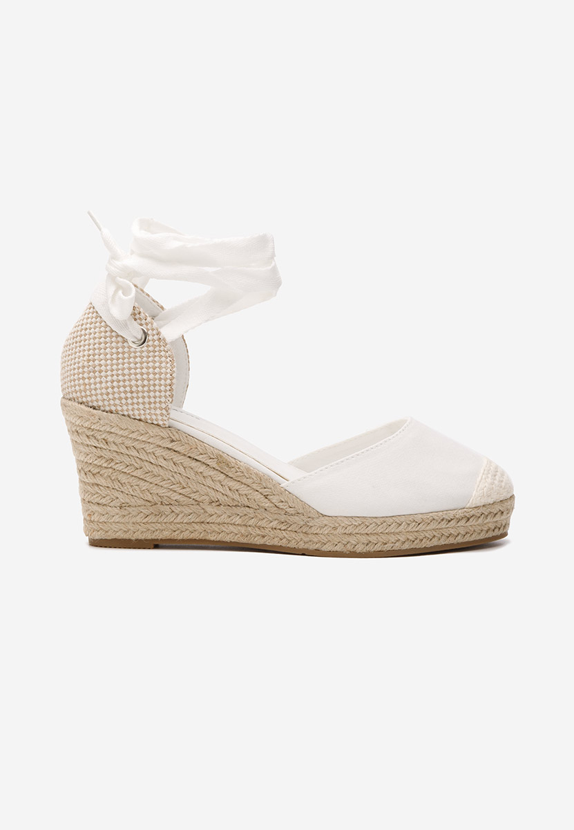 Białe espadryle na koturnie Vilena V2
