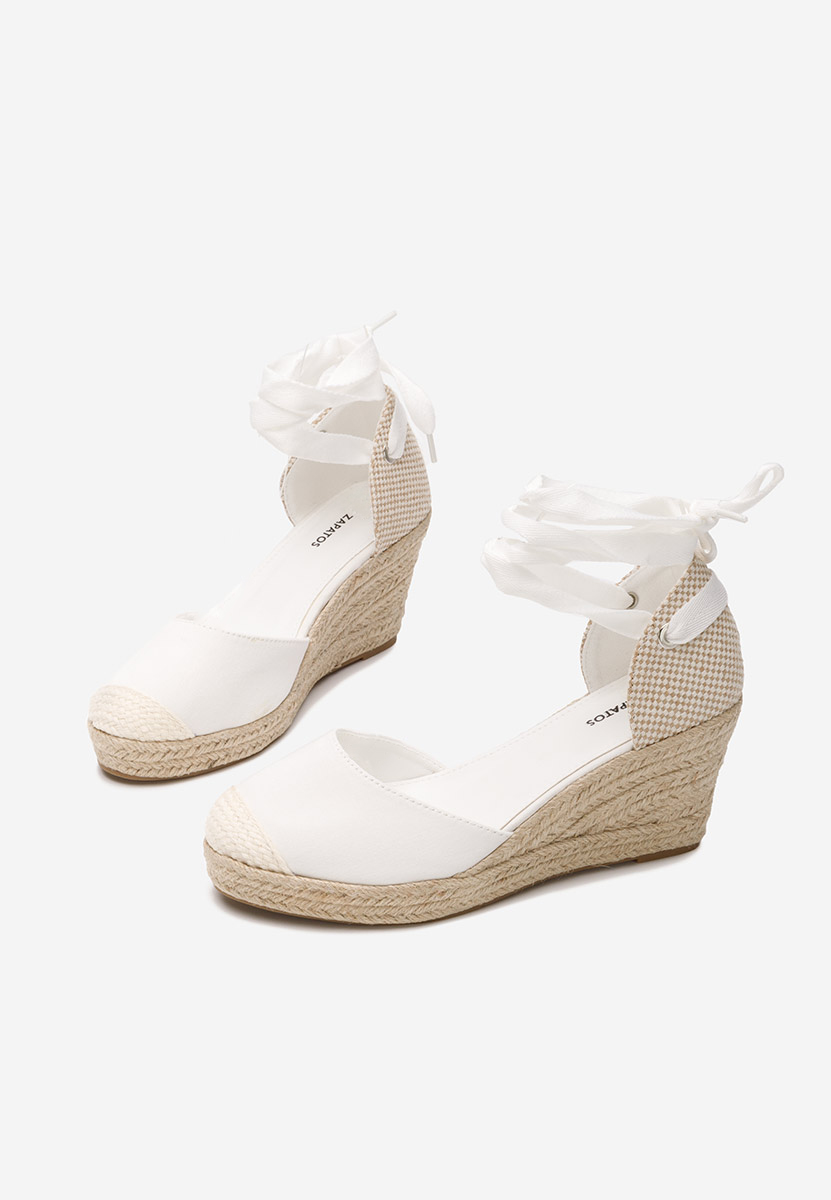 Białe espadryle na koturnie Vilena V2