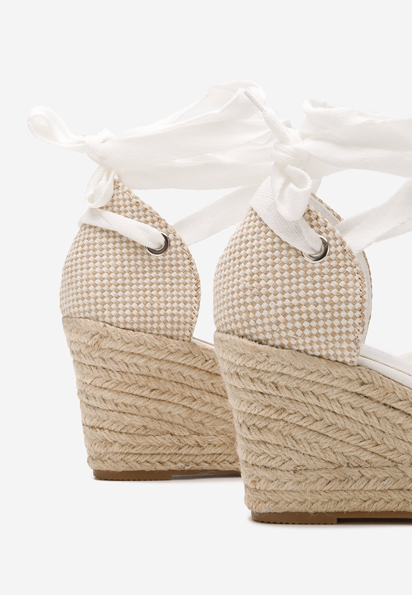 Białe espadryle na koturnie Vilena V2