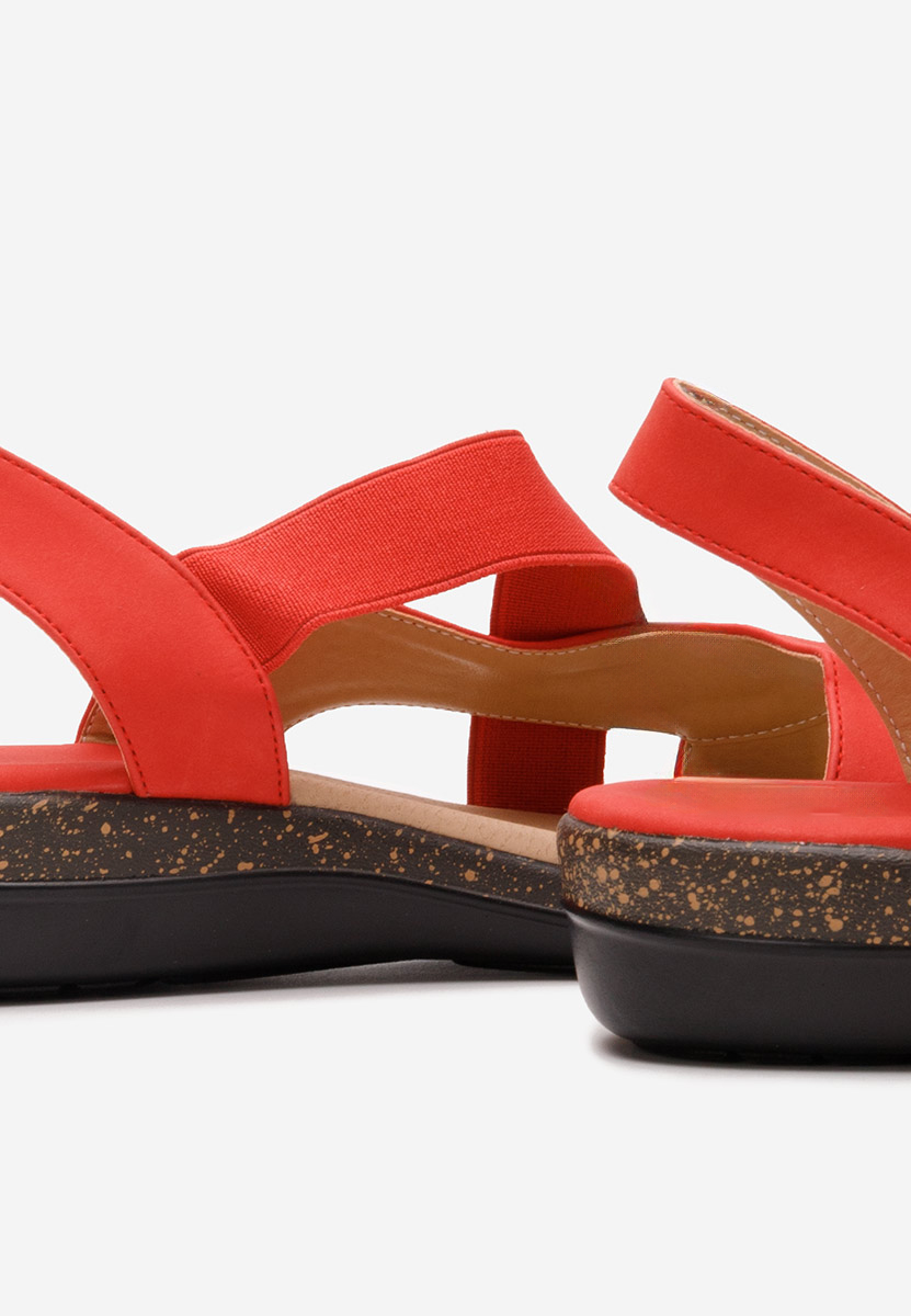 Czerwone sandały płaski Tobia