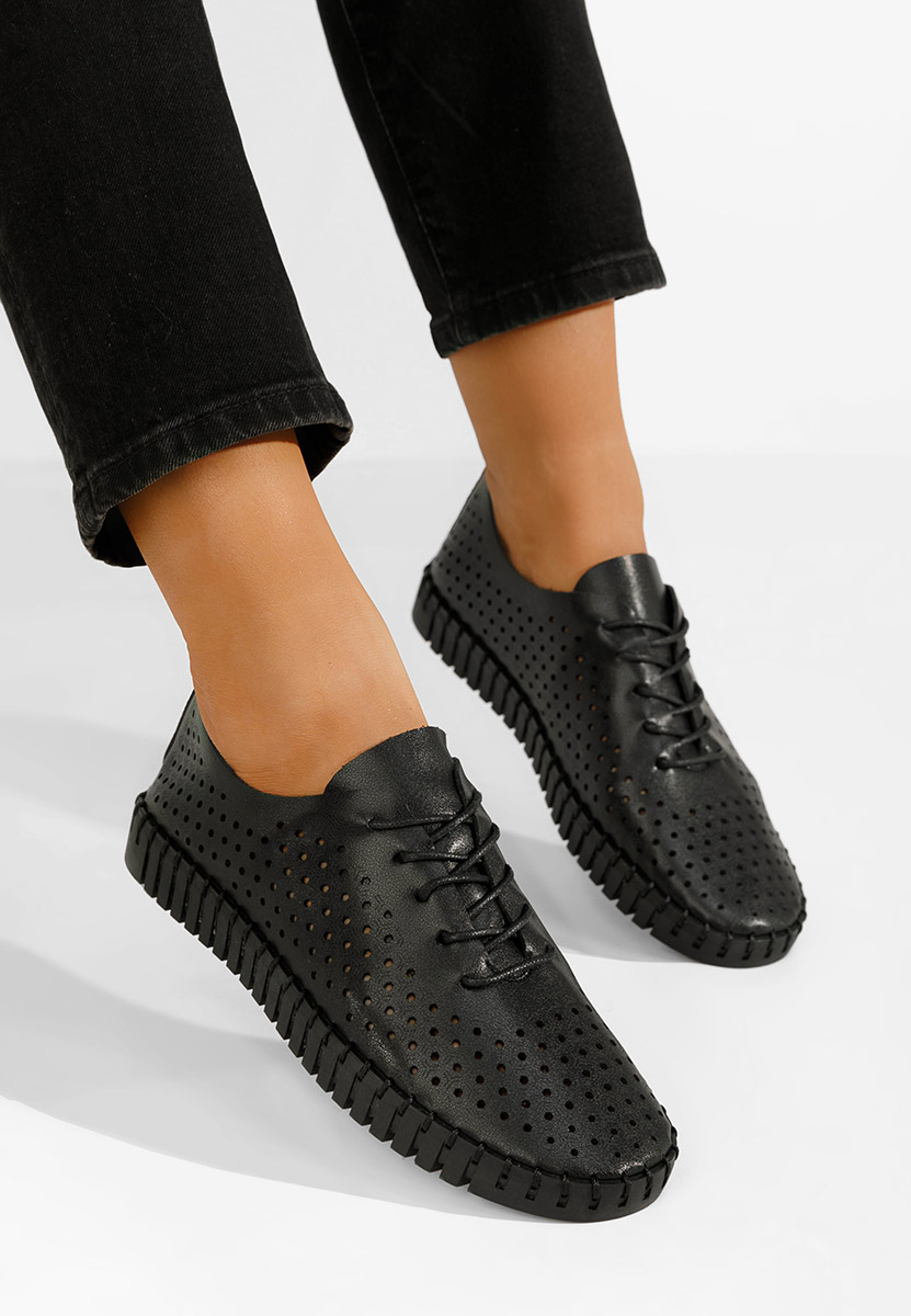 Czarne półbuty damskie Tonelia V2