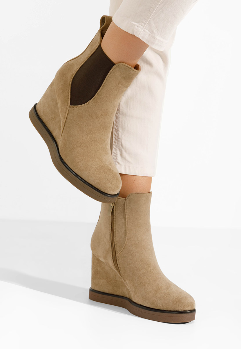 Khaki botki na koturnie Sharina