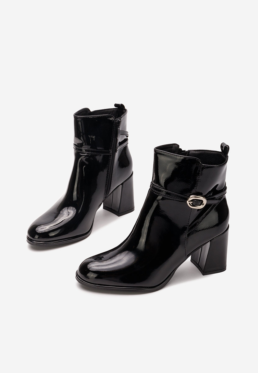 Czarne botki na słupku Cherri V3