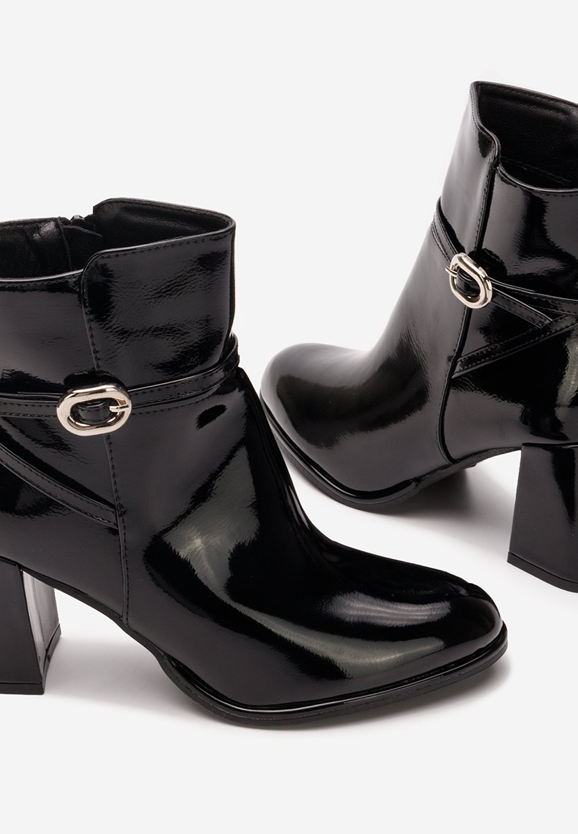 Czarne botki na słupku Cherri V3