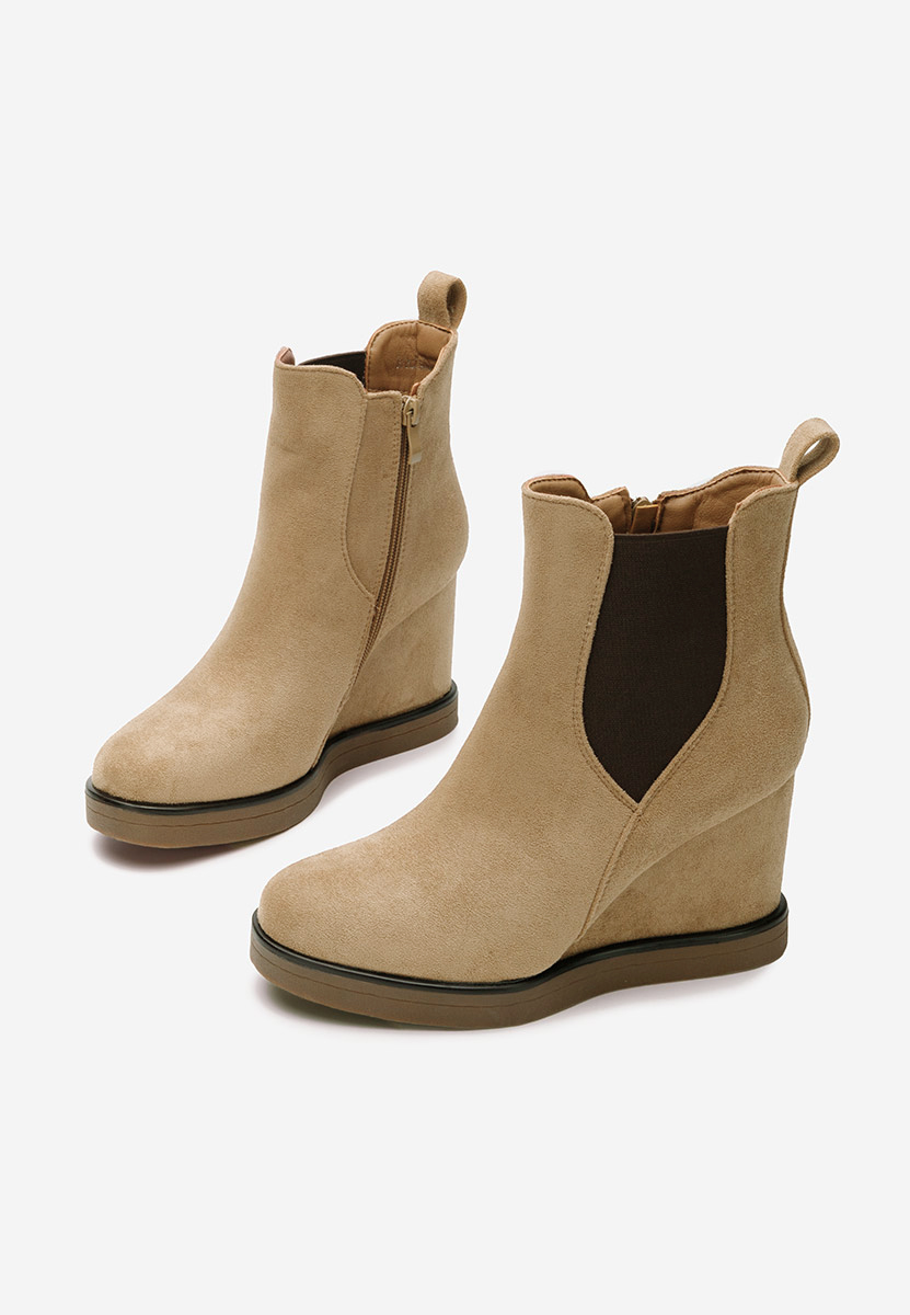 Khaki botki na koturnie Sharina