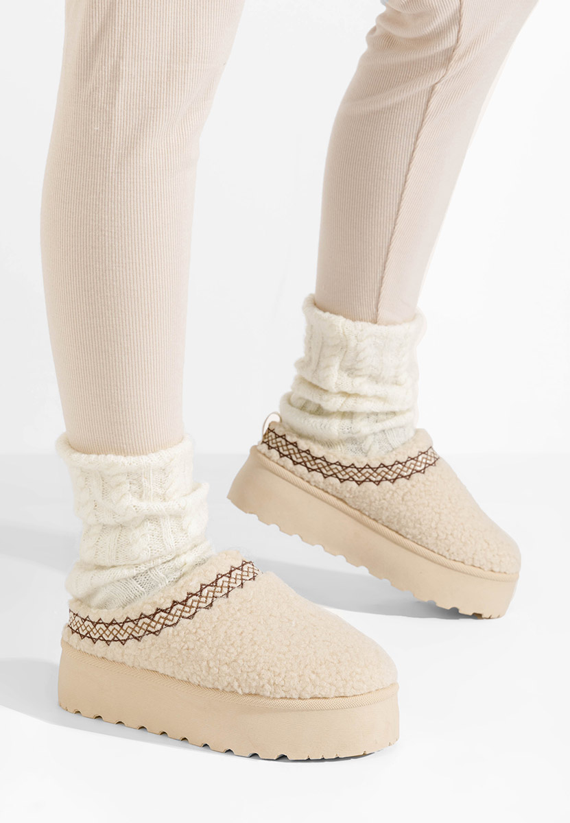 Beżowe drewniaki Aronna