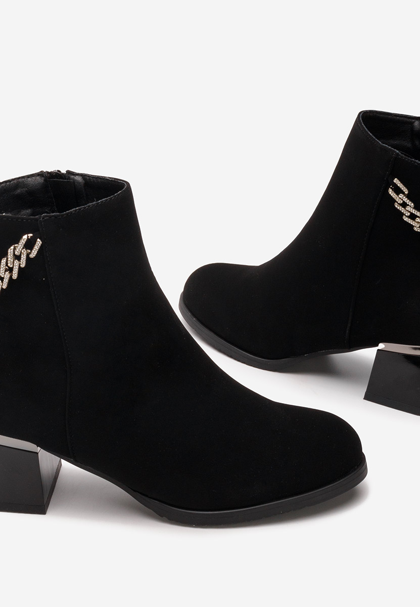 Czarne botki na słupku Kailena