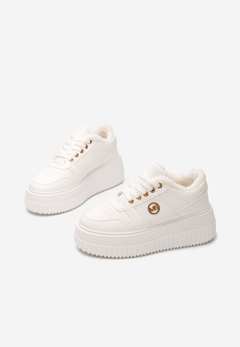 Białe zimowe sneakersy damskie Cavia