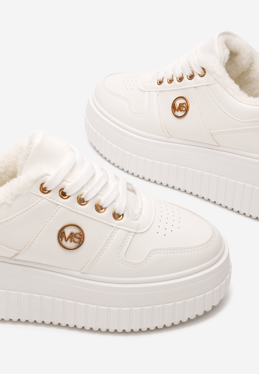 Białe zimowe sneakersy damskie Cavia