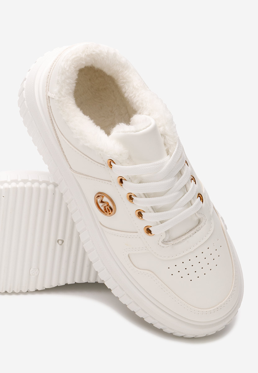 Białe zimowe sneakersy damskie Cavia