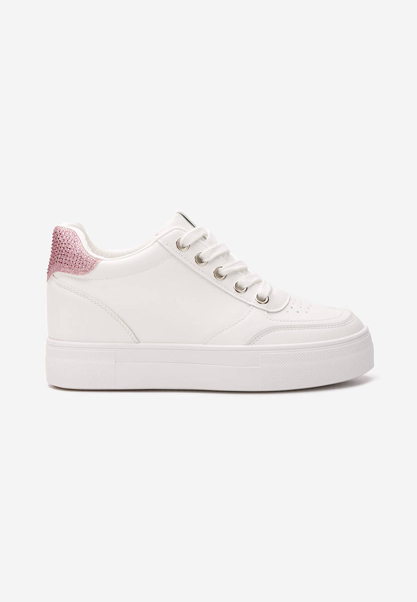 Białe sneakersy na koturnie Grivina