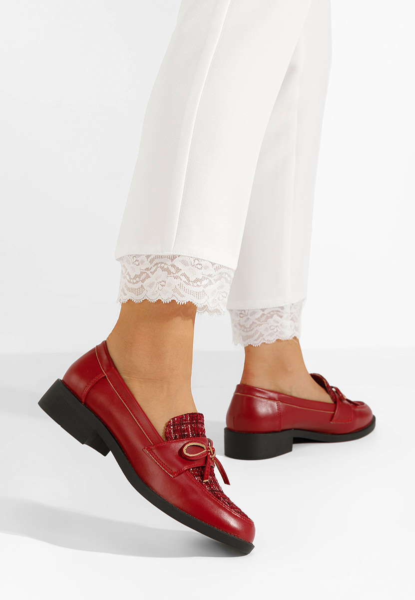 Bordowe mokasyny damskie Aliera