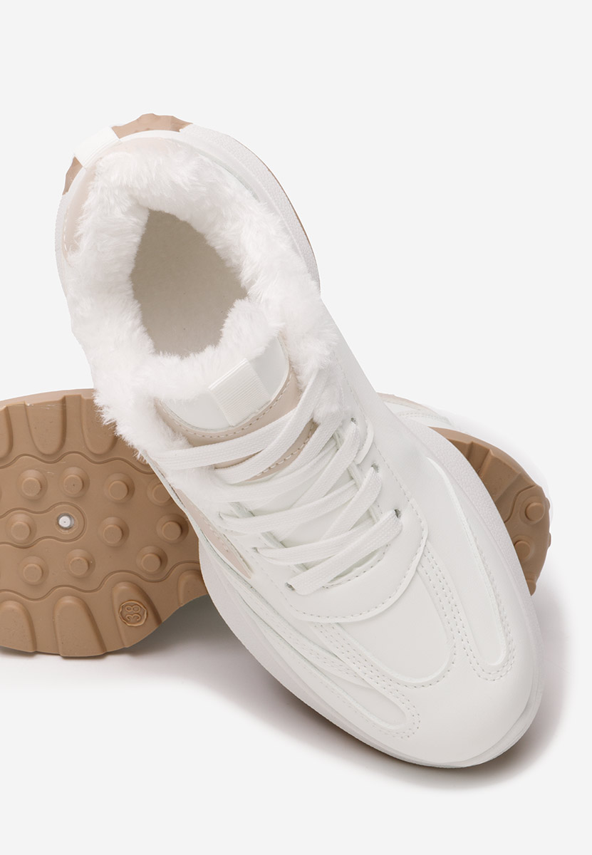 Białe zimowe sneakersy damskie Elliza