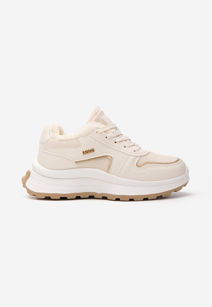 Beżowe zimowe sneakersy damskie Azaira