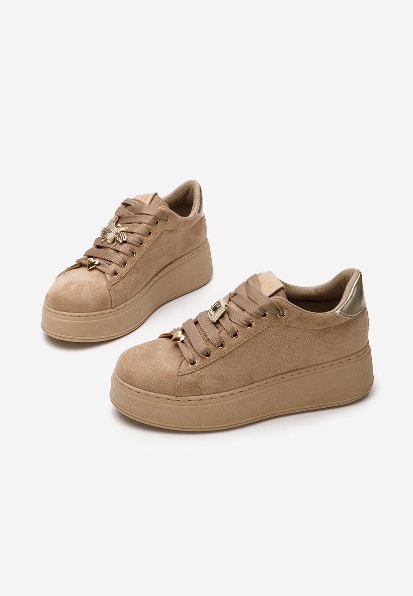 Khaki sneakersy na platformie Kyira