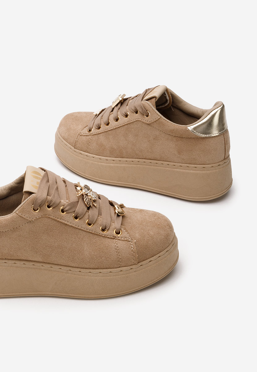 Khaki sneakersy na platformie Kyira