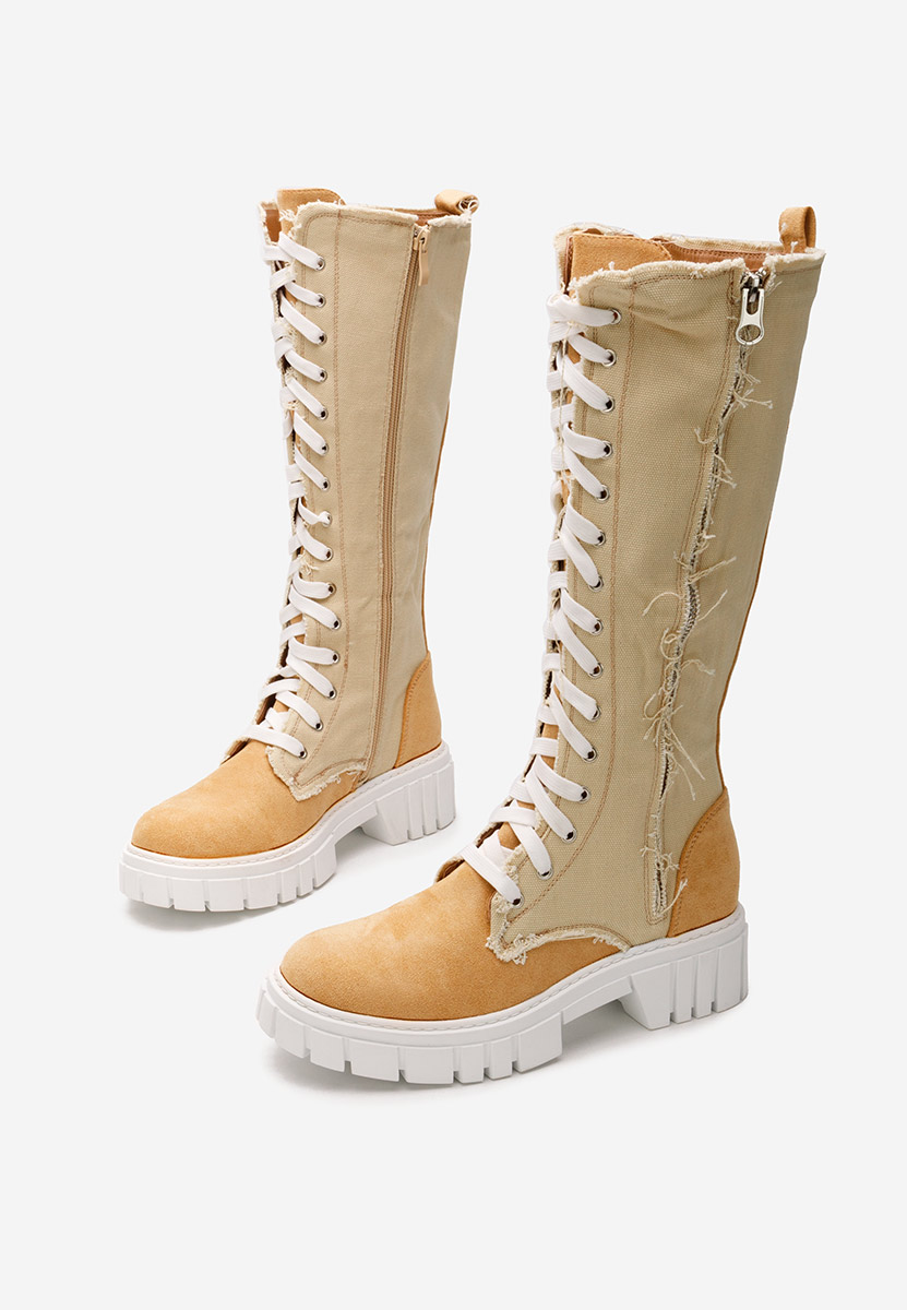 Beżowe trapery damskie Fomitena