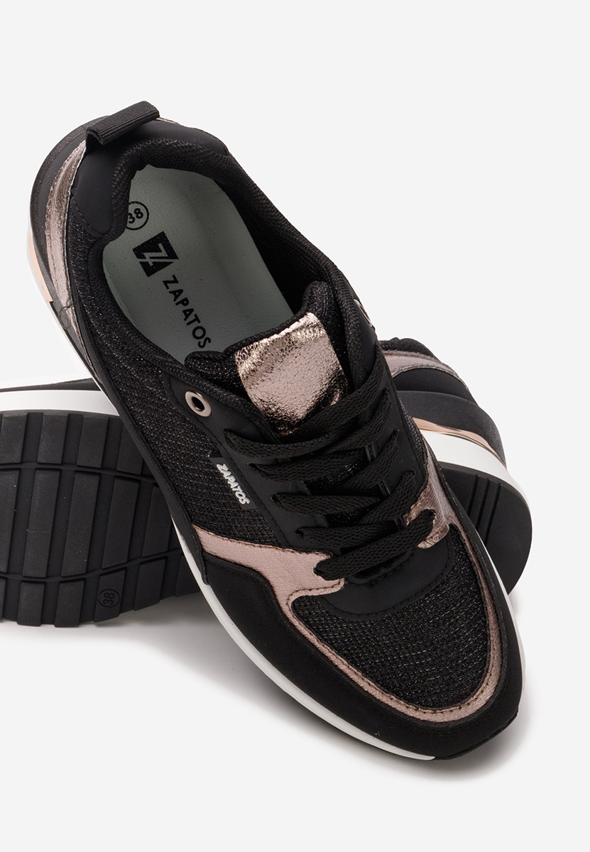 Czarne sneakersy na koturnie Zaneta