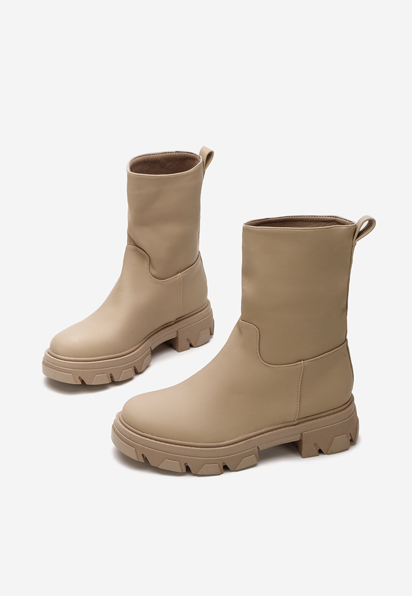 Khaki botki płaskie Aniya V2