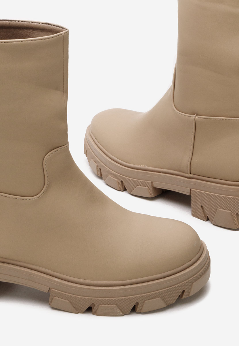 Khaki botki płaskie Aniya V2