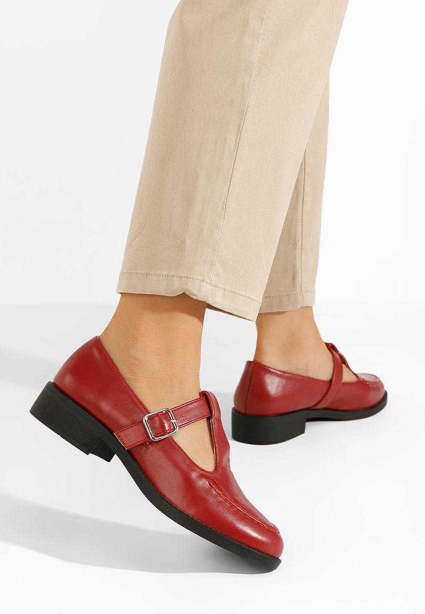 Bordowe półbuty damskie Maurisa