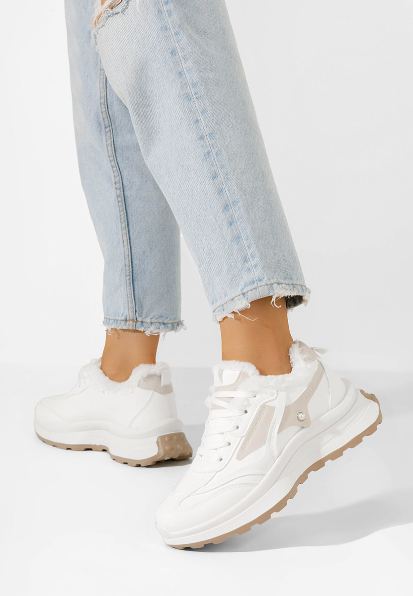 Białe zimowe sneakersy damskie Elliza