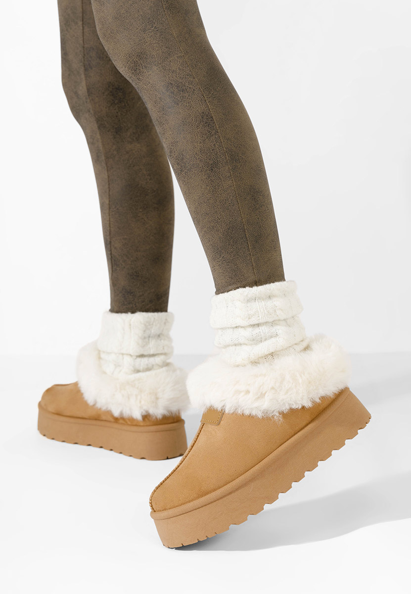 Camelowe botki na platformie Dorthea Camelowe botki na platformie Dorthea