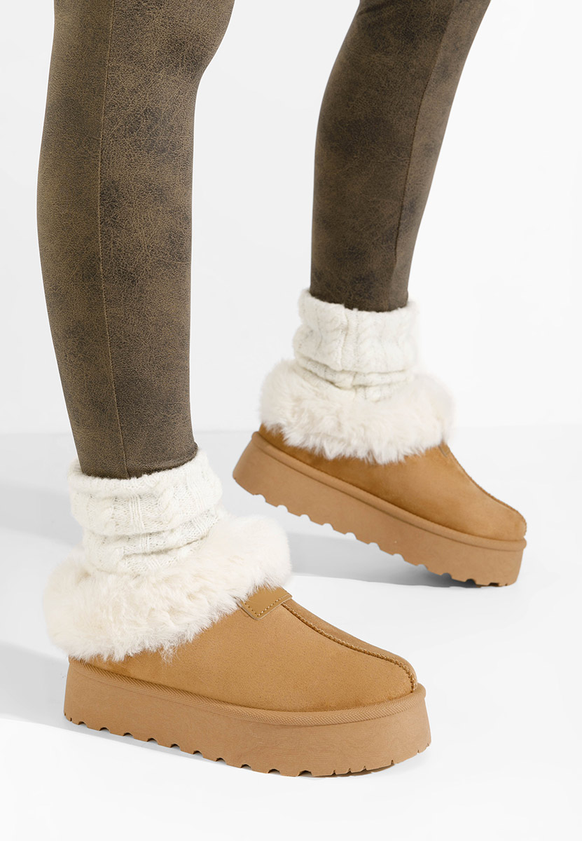 Camelowe botki na platformie Dorthea Camelowe botki na platformie Dorthea