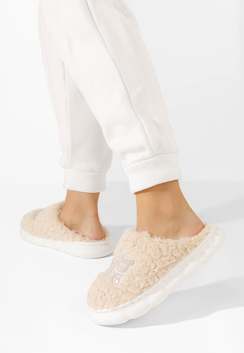 Beżowe kapcie damskie Tiena