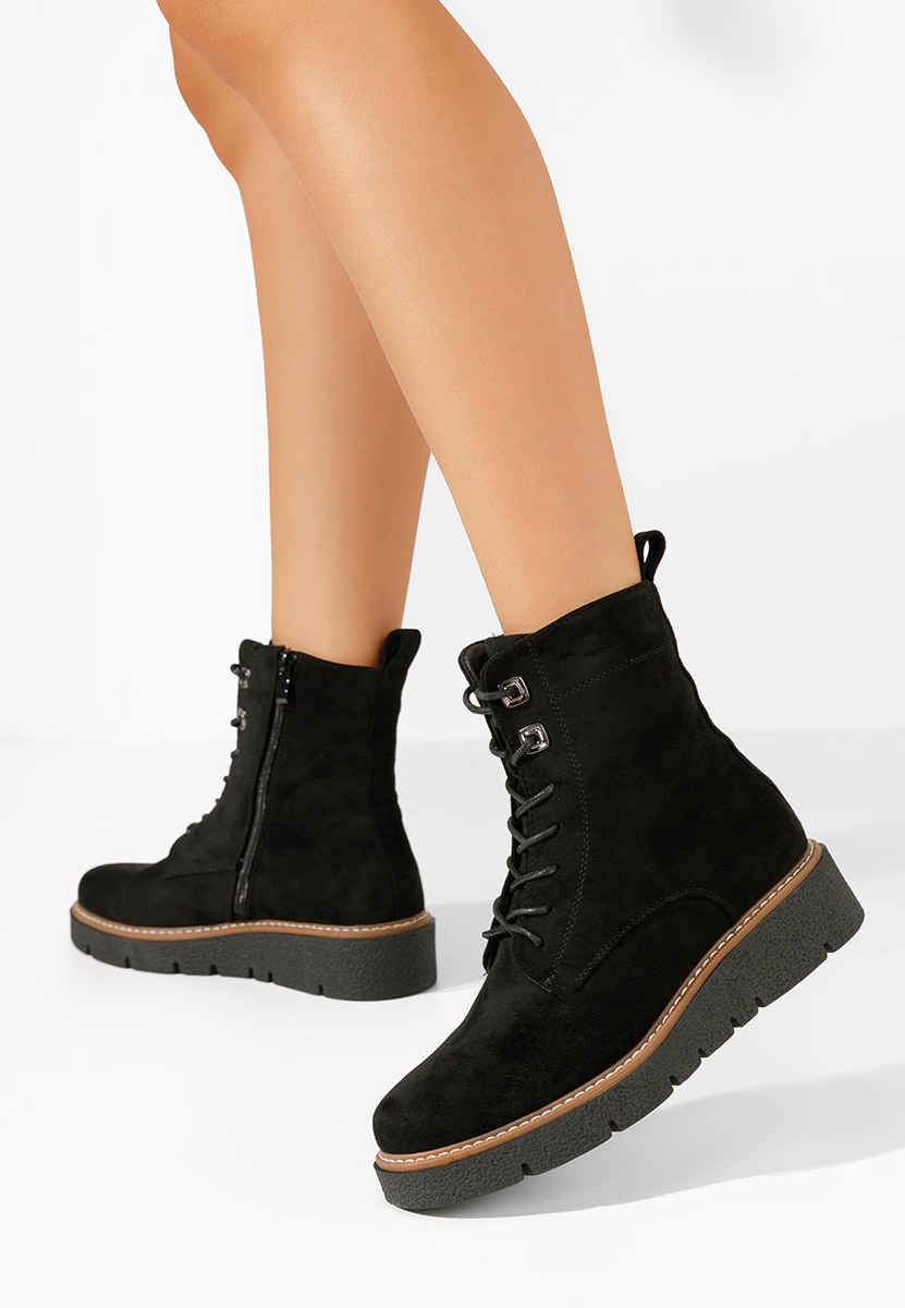 Czarne botki płaskie Terrianna