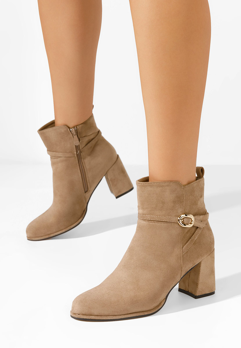 Khaki botki na słupku Cherri Khaki botki na słupku Cherri