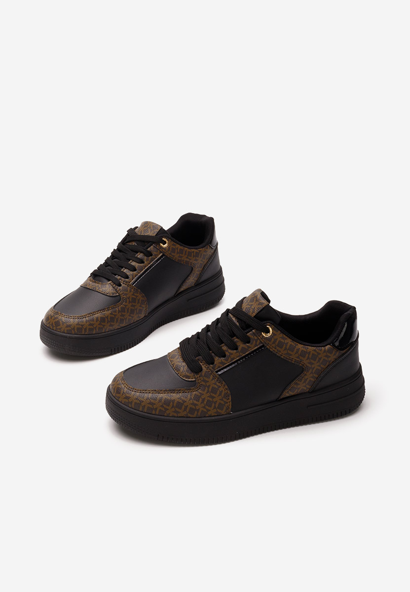 Brązowe sneakersy damskie Crina