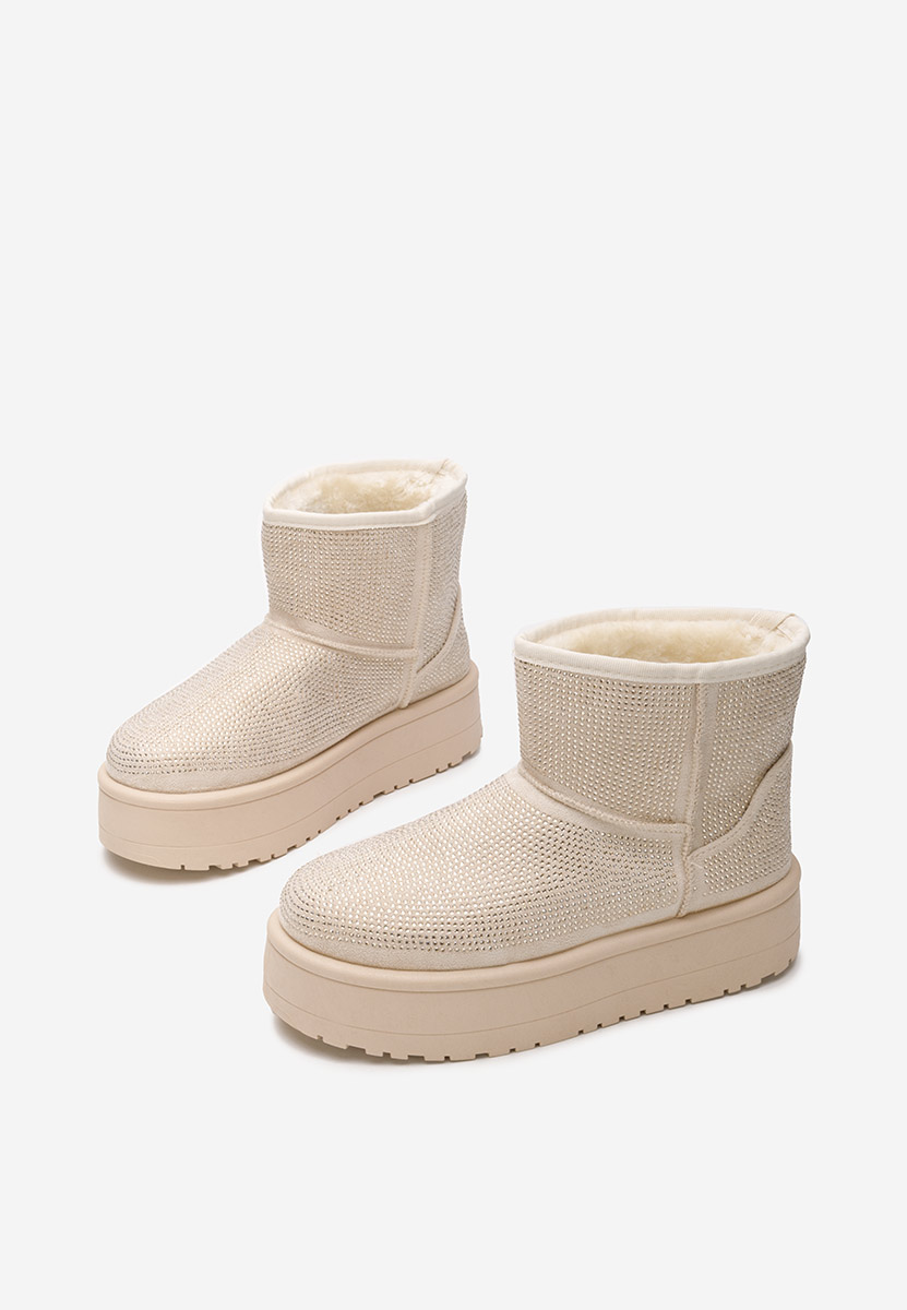 Beżowe śniegowce damskie Feyna