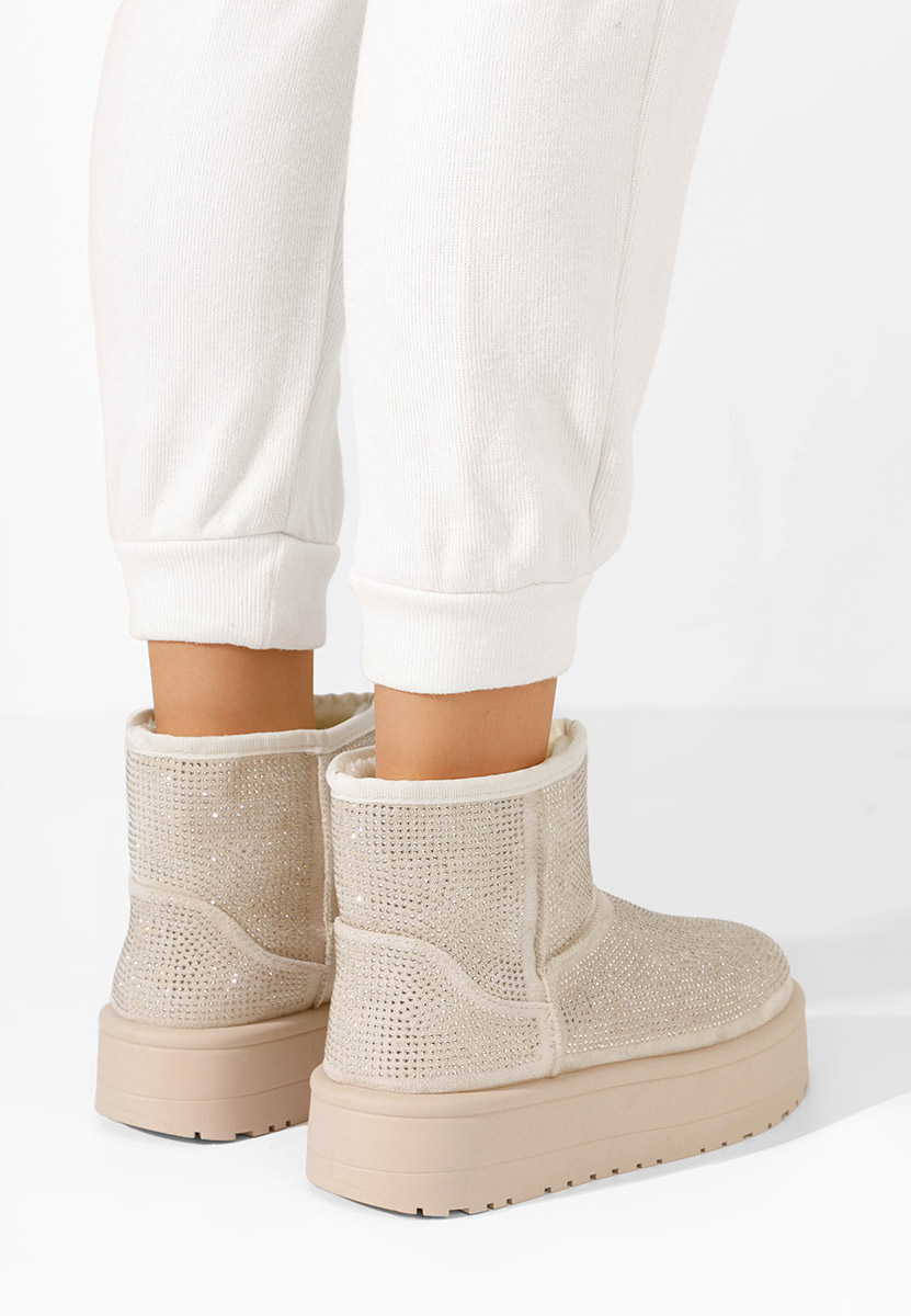 Beżowe śniegowce damskie Feyna