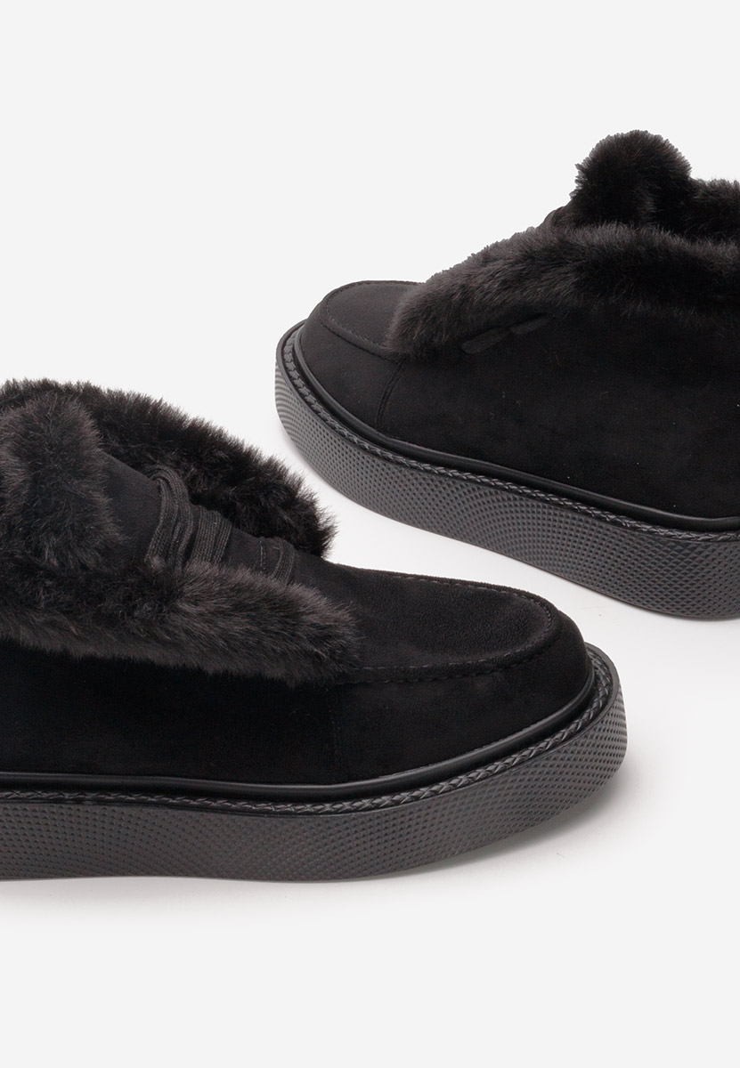 Czarne botki damskie ocieplane Hazey