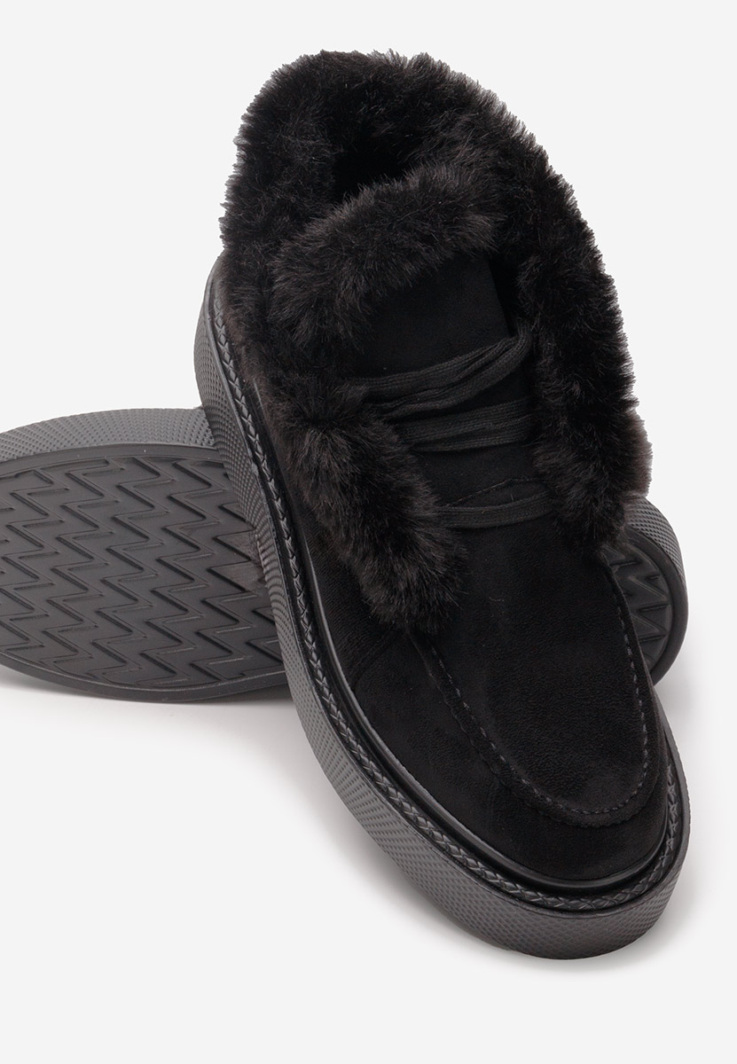 Czarne botki damskie ocieplane Hazey