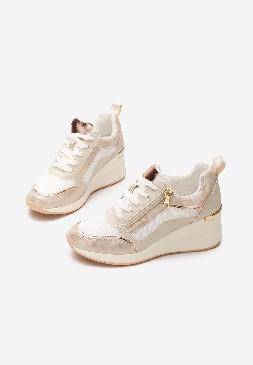 Białe sneakersy na koturnie Kalista