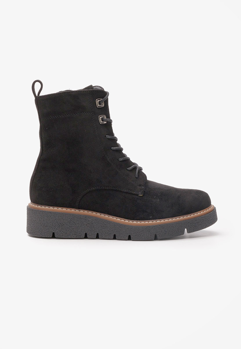 Czarne botki płaskie Terrianna