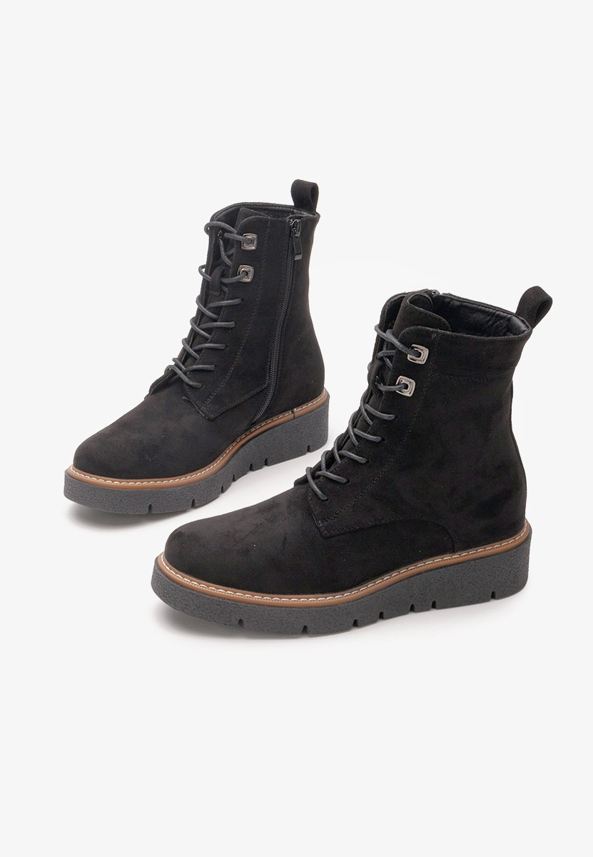 Czarne botki płaskie Terrianna